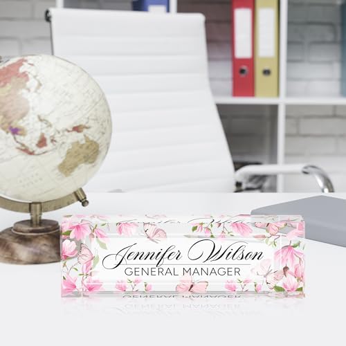 Desk Name Plate Personalized, Personalized Name Plate for Desk, Custom Office Desk Decor The Office Gifts for Women Men, Acrylic Desk Accessories Employee Appreciation Gifts for Boss, Manager, Teacher - Image 2