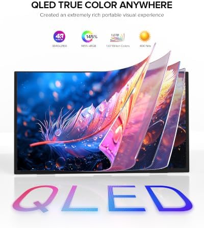 UPERFECT Portable Monitor 4K 60Hz 18.5", 145% sRGB QLED Laptop Monitor - Image 4