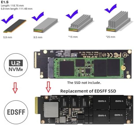 CY Card NVMe NGFF M-Key 4X to PCI-E Ruler 1U GEN-Z EDSFF Short SSD E1.S Host Carrier Adapter - Image 7