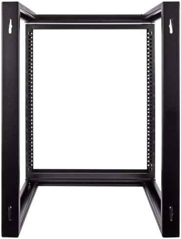 NavePoint 12U Server Rack with Swing Gate - Wall Mount Rack for 19 Inch IT Equipment Open Frame Rack – Network Rack Wall Mount for AV & Server Equipment 18” Deep Rack, Black - Image 6