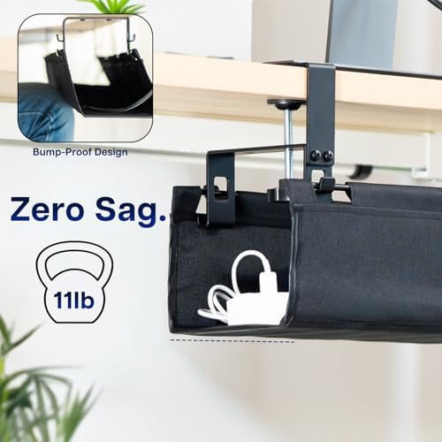 VIVO Black Clamp-on 31 in Fabric Cable Management Tray, DESK-AC31F-C - Image 4