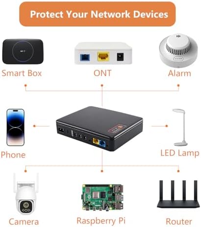 DC UPS 20800mAh(62Wh) Battery Backup for Router 12V⎓1.5A 9V⎓1A, USB 5V/2A Mini UPS for WiFi Router Uninterruptible Power Supply - Image 3