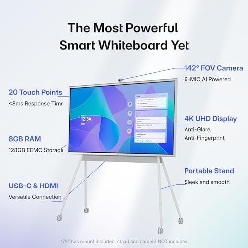 Vibe S1 75 Inch All-in-One Smart Board, 250+Apps, 4K UHD, Conference Device - Image 3