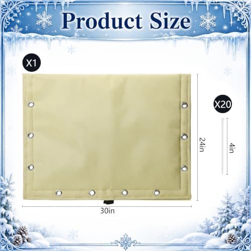 30"W x 24"H 3-Way Opening Backflow Preventer Insulation Cover (5°F), Beige - Image 2