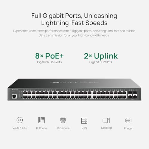 TP-Link TL-SG3452P | 48 Port Gigabit L2+ Managed PoE Switch | 48 PoE+ Port @384W, 4 x SFP Slots | PoE Auto Recovery | Omada SDN Integrated | IPv6 | Static Routing | Limited Lifetime Protection - Image 2