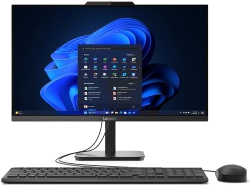 Lenovo V100 23.8 Inch FHD All-in-One Desktop Computer, Intel N100 Processor, 8GB RAM, 512GB SSD, Wi-Fi 6, Bluetooth 5.2, Windows 11 Home by LENOVO