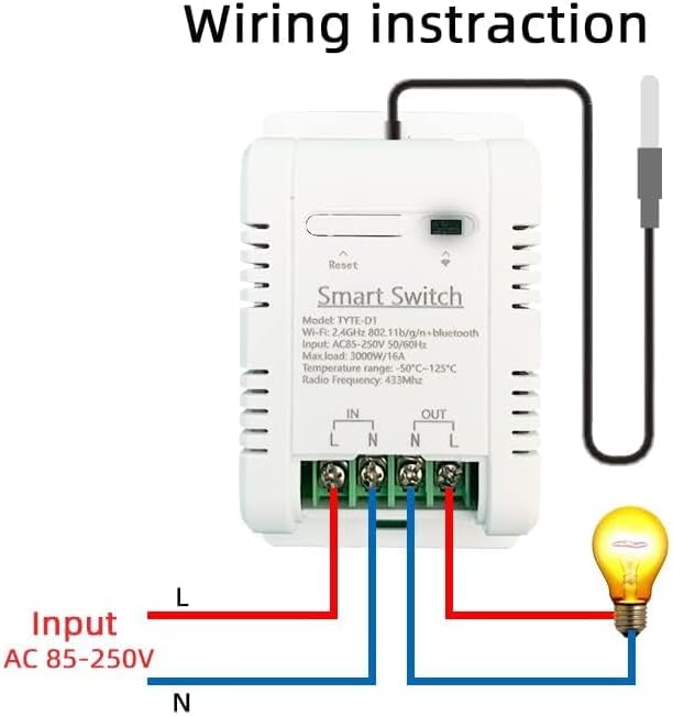 High Power Tuya 16A Smart WiFi Temperature Controller with Waterproof Probe - APP Remote Control for Greenhouse,Homebrew,Thermostat,Aquarium,Climbing Pet Breeding,Incubator,Alexa Voice Compatible - Image 2