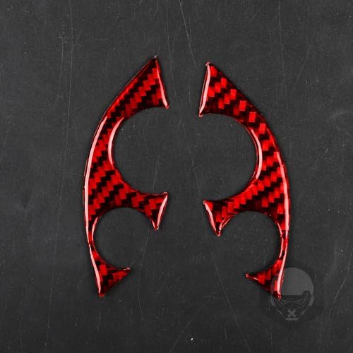 Real Soft Red Carbon Fiber Car Dashboard Control Panel Side Button Frame Trim Sticker Auto Interior Decoration Accessories Compatible with Benz Smart 2016 2017 2018 2019 2020 2021 - Image 5