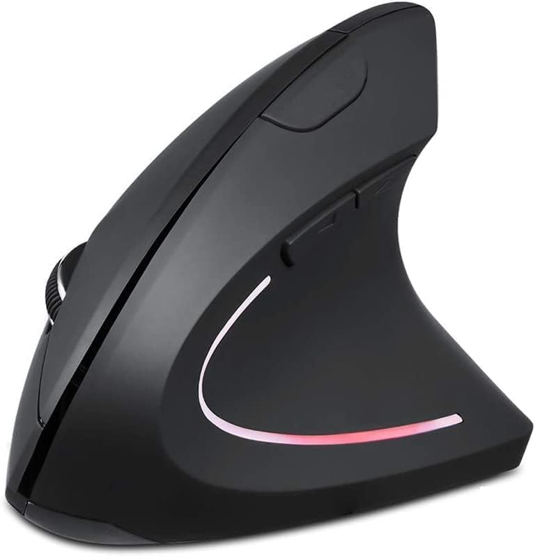 Wireless Mouse Ergonomic Vertical Mouse Ergo LED Light High Precision Optical Cordless Lightweight Mice Gift for Boy Girl Adults for PC Computer Laptop Mac Office,with Side Buttons, 800/1200/1600 DPI - Image 2