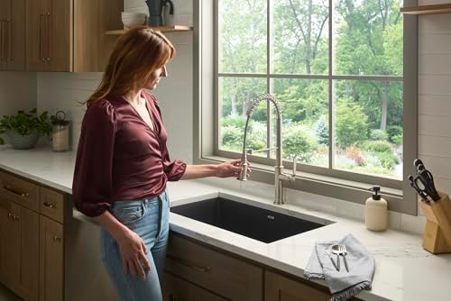 Ruvati 32-in Black Granite Undermount Workstation Kitchen Sink - RVG2306BK - Image 5