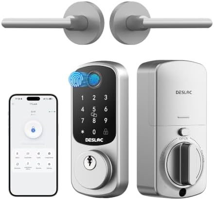 DESLOC B200 Fingerprint Smart Lock with 2 Elegant Round Lever Handles by DESLOC