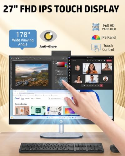 HP 27" All-in-One Desktop Computer Touchscreen 64GB DDR5 1TB SSD Copilot PC - Image 4