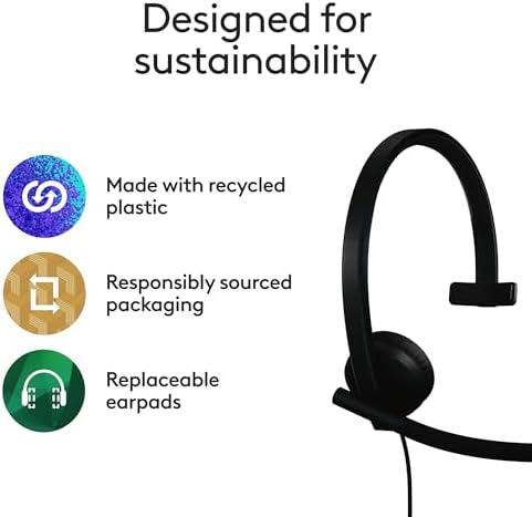 Logitech H570e USB Headset with Microphone, PC and Mac - Black - Image 7