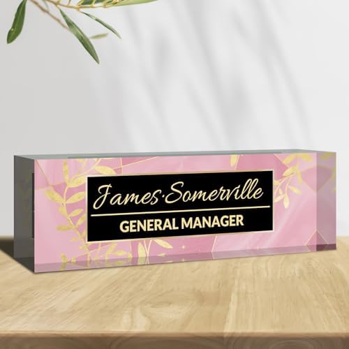 Desk Name Plate Personalized, Custom Name Plate for Desk, Acrylic Desktop Accessories, Office Gift & Decor for Women Men, Teacher Nurse Boss Employee Appreciation Gifts by PersonalizedGifts