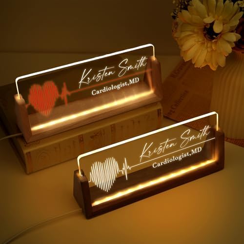 Custom Light Up Name Plate for Desk, Desk Name Plate Personalized with Logo, Employee Appreciation Gift, Personalized Office Gifts for Boss Coworkers Teacher, Office Decor for Women Men (Doctor/Nurse) - Image 2