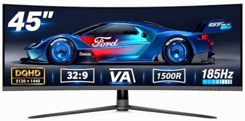 Gawfolk 45 Inch Curved Ultrawide Gaming Monitor 185Hz DQHD 5120x1440 by Gawfolk