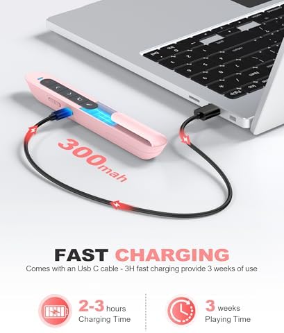 DINOSTRIKE Pink Wireless Presentation Remote with Air Mouse, Rechargeable USB C Slide Clicker Compatible with PowerPoint for Mac and Windows Laptops (2.4GHz) - Image 4
