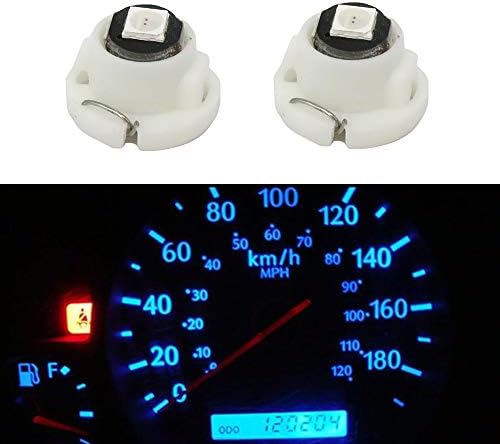 WLJH 10x Ice Blue T4.7/T5 Neo Wedge 3030Chip 12mm Base Led Car Instrument Cluster Bulb Dashboard Gauge HVAC AC Heater Climate Controls Lamps Switch Indication Interior Light Replacement by WLJH