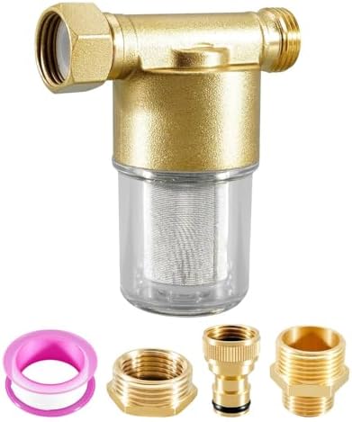 40 Micron Reusable Sediment Filter Brass Inline 1/2" NPT and 3/4" GHT by Unknown