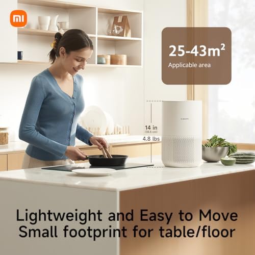 Xiaomi Mi Air Purifier 4 Compact, True HEPA H13 3-Stage Filter System Removes 99.97% of Pollutants as small as 0.3 microns, Smart Home Integration, Whisper Quiet, Just 0.9KW/day, OLED Touch Display - Image 5