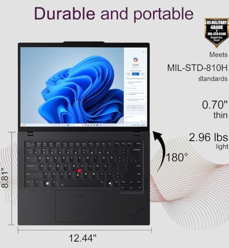Lenovo ThinkPad T14 Gen 5 AI PC Touchscreen Laptop (14" FHD+, Intel Ultra 5 135U, 16GB DDR5 RAM, 512GB SSD,12-Core (> i7-1355U)) for Business, Backlit, Fingerprint, 5MP IR Webcam, Win 11 Pro (Renewed) - Image 6