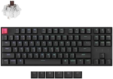 Keychron K8 V2 Wireless RGB Mechanical Keyboard, QMK/VIA Programmable, Hot-Swappable Super Brown Switches, 87-Key TKL PBT Keycaps, Dual-Mode Bluetooth 5.2 & USB-C Wired, for Mac, Windows, Linux by Keychron
