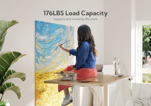 Claiks Electric Height Adjustable Standing Desk, 48x24 Inch, Nature - Image 2