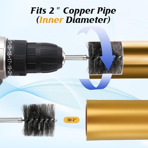 Copper Pipe Cleaner for Drill Set, 2", Blue - Image 4