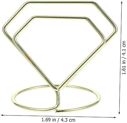 Vaguelly 10pcs Diamond Shaped Table Number Holders, Gold Carbon Steel - Image 4