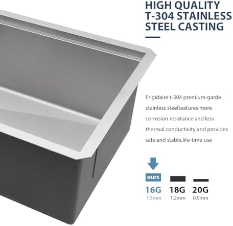 Lordear 36 Inch Undermount Kitchen Sink Stainless Steel 16 Gauge Workstation Single Bowl Handmade Kitchen Sinks Basin Under Counter, 36X19X10 Inch - Image 4
