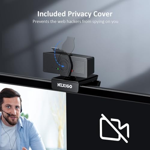 NexiGo N60 Pro (Gen 2) 1080P Webcam with Distortion-Free Lens, USB A to Type-C Data Cable, Noise Reduction Mic & Privacy Cover, for Zoom/Skype/Teams/Webex, Laptop MAC PC Desktop - Image 5