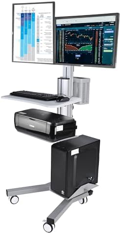 Yescom NexusX Commander Mobile Computer Cart Rolling PC Stand Desk by Yescom