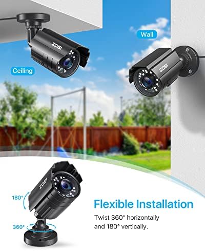 ZOSI 1080P HD TVI Security Camera for Home Office Surveillance CCTV System, 2MP Outdoor Indoor Weatherproof Bullet BNC Camera with Metal Housing, Night Vision, for 1080P/5MP/4K HD-TVI Analog DVR - Image 5