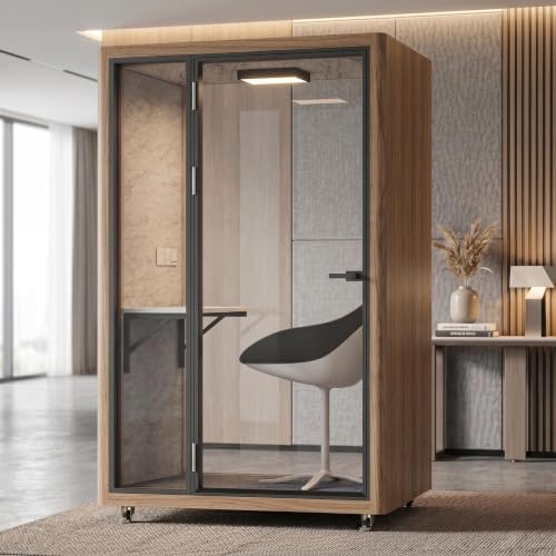 Soundproof Office Pod with 1 Person Enclosed Structure (Wood) by X-Comfot