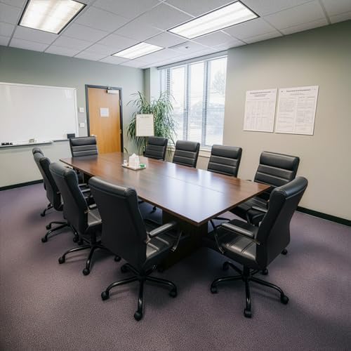 Office Desk Chair,Modern Leather Conference Room Chairs,High Back Home ofiice Chair,Adjustable Height Swivel Executive Computer Chair with Armrest and Padded Seat,Pure Black - Image 2
