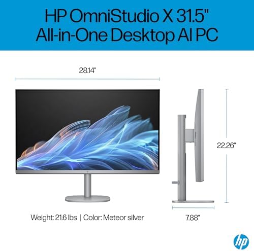 HP OmniStudio X 32 31.5" 4K UHD (3840x2160) All-in-One Desktop PC - Intel Core Ultra 7 258V up to 4.8 GHz, 32GB DDR5 RAM, 1TB NVMe SSD, Intel Arc Graphics, Wireless Keyboard & Mouse, Windows 11 Home - Image 5