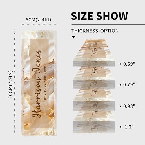 Personalized Name Plate for Desks, Custom Desk Name Plates, Acrylic Name Plate Office Desk Accessories, Personalized Office Gifts for Coworkers Teachers, Employee Appreciation Gifts (B-Gold Flowing) - Image 5