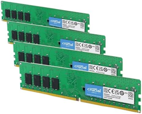 Crucial RAM 8GB DDR4 2400 MHz CL17 Desktop Memory CT8G4DFS824A Green/Black (Pack of 4) by Crucial