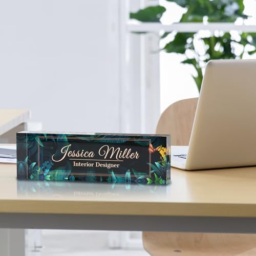 Personalized Acrylic Office Desk Name Plate with Name and Title Printing - Image 3