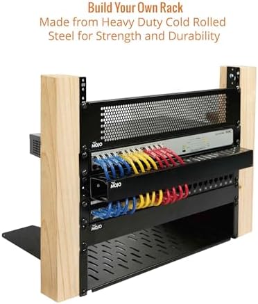 Tecmojo 3U Vertical Rack Rail Pair Kit DIY Rack Rails Kit, 12-24 Screws Included to Mount Equipment 2U-20U (Pack of 4) - Image 3