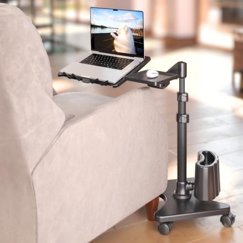 LEVO G2 Deluxe Rolling Laptop Stand, Height-Adjustable Desk with Mouse Tray by LEVO