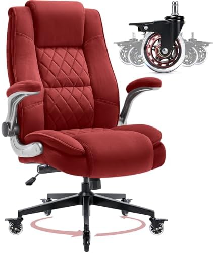 Fabric High Back Office Chair, Thick Padded Ergonomic Computer Desk Chair by Unknown