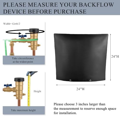 24"Wx24"H Backflow Preventer Insulation Cover, Sprinkler Covers for Outside - Image 2