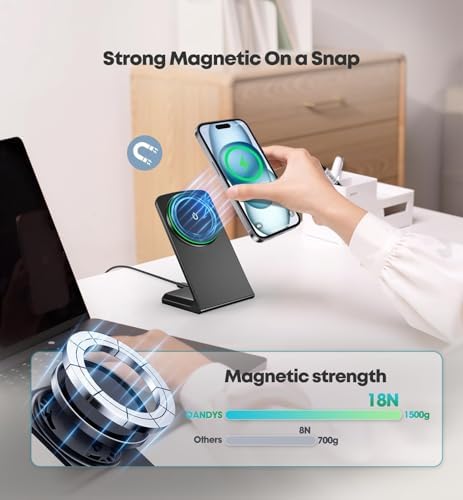 TXXTOL Magnetic Wireless Charger iPhone Stand 15W Fast Mag-Safe Charger for iPhone 16/15/14/13/12 Series Apple Magnet Wireless Charging Station - Image 3