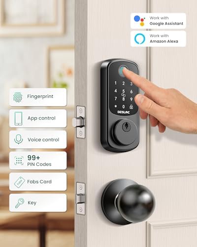 DESLOC B200 Fingerprint Smart Lock with 2 Knobs, Child Safe Design - Image 3