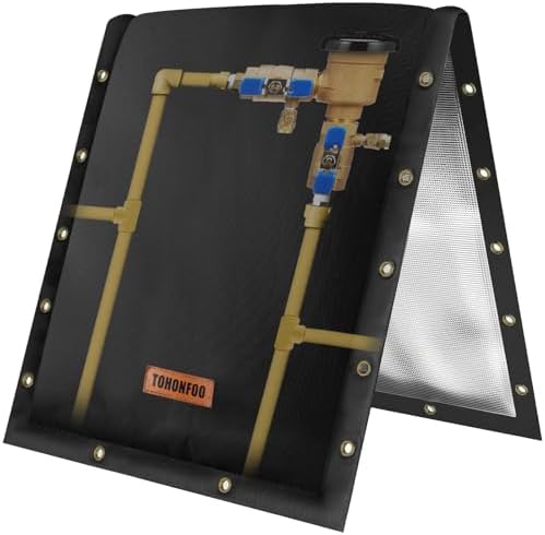 TOHONFOO 3-Way Open Backflow Preventer Pipe Cover Outside, 20"Wx26"H, Black by TOHONFOO
