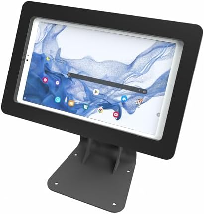 Anti-Theft Acrylic Case with 360 Rotate 180 Swivel Metal Desktop Stand & 90-Degree USB C Cable for Samsung Galaxy TAB A7 Lite 8.7" Tablet (Black, TAB A7 Lite 8.7) by TABcare