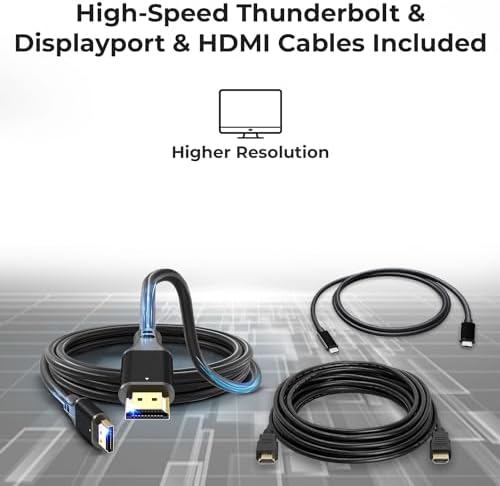 Dell WD19TB 180W Dock Bundle, 130W PD, Dual 4K + HDMI + DP + TB Cables + Cloth, Black - Image 5