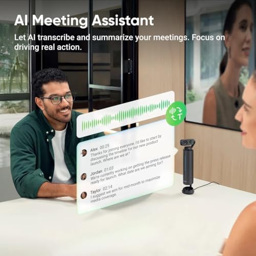 Insta360 WaveLink Bundle- Professional Speakerphone with AI Recording Suite,Voice Recorder, 8 Noise-Canceling Mics w/Beamforming, AI Transcript, 99 Languages, 32GB, Meetings(Wave+Link 2) - Image 3