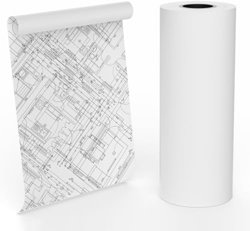 Wide Format Paper 24” x 150', 1 Roll Plotter Paper 20lb, CAD Bond Rolls on 2" Core for CAD Drawings, Projects, Drawing, and Making Posters by MBLABEL